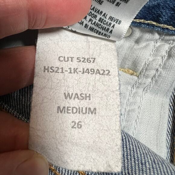 Sundry Mid Rise LO/VE Exposed Pocket Denim Shorts Size 26 Festival Vacation - Picture 9 of 13